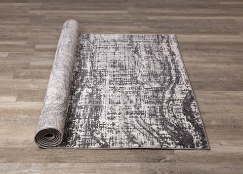 Lyric Grey White Distressed Curvy Rug by Kalora Interiors