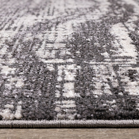 Lyric Grey White Distressed Curvy Rug by Kalora Interiors