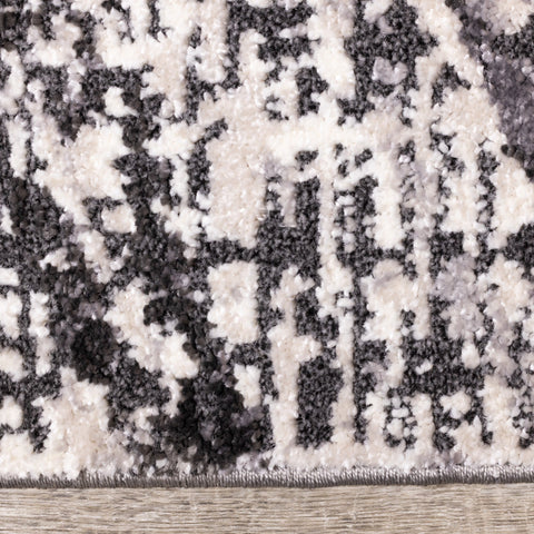Lyric Grey White Distressed Curvy Rug by Kalora Interiors