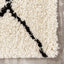 Maroq 5413_3Y18 Uneven Trellis Black Cream Shag Area Rug by Kalora Interiors