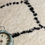 Maroq 5413_3Y18 Uneven Trellis Black Cream Shag Area Rug by Kalora Interiors