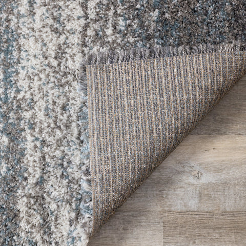 Maroq Grey Blue Distressed Stripes Soft Touch Rug by Kalora Interiors