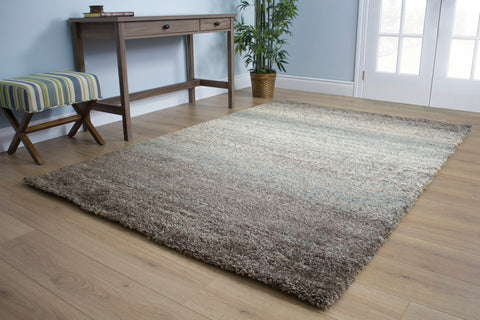 Maroq 6004_3A38 Distressed Stripes Soft Touch Shag Area Rug by Kalora Interiors