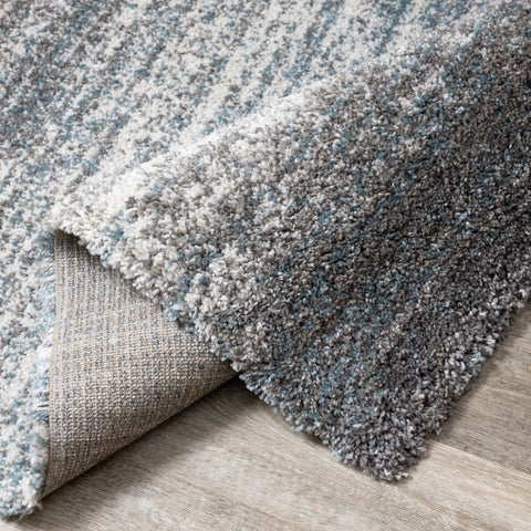 Maroq Grey Blue Distressed Stripes Soft Touch Rug by Kalora Interiors