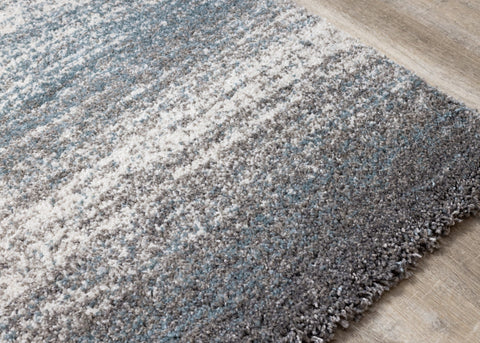 Maroq Grey Blue Distressed Stripes Soft Touch Rug by Kalora Interiors