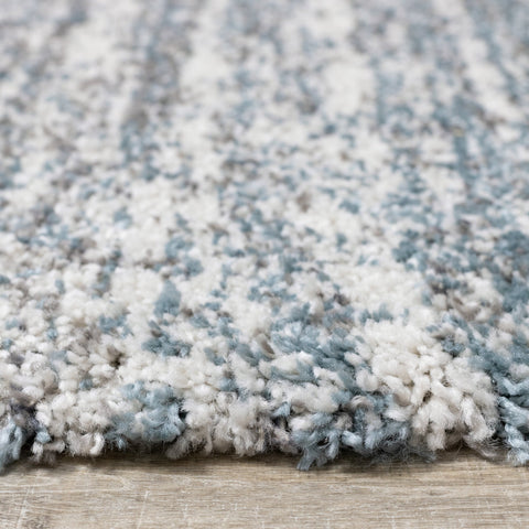 Maroq Grey Blue Distressed Stripes Soft Touch Rug by Kalora Interiors