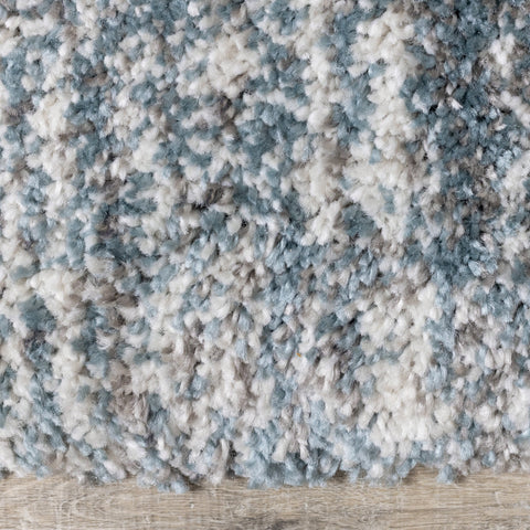 Maroq Grey Blue Distressed Stripes Soft Touch Rug by Kalora Interiors
