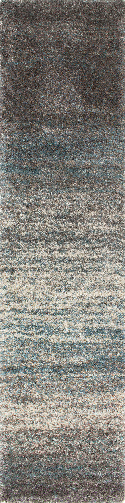 Maroq Grey Blue Distressed Stripes Soft Touch Rug by Kalora Interiors