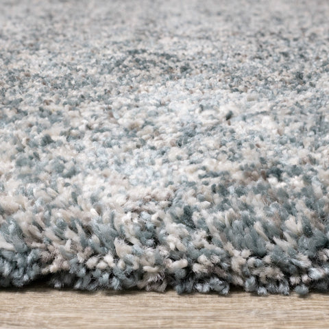 Maroq Blue Grey Cream Shag Rug by Kalora Interiors