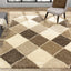 Maroq 9597_T415 Diamond Pattern Shag Area Rug by Kalora Interiors
