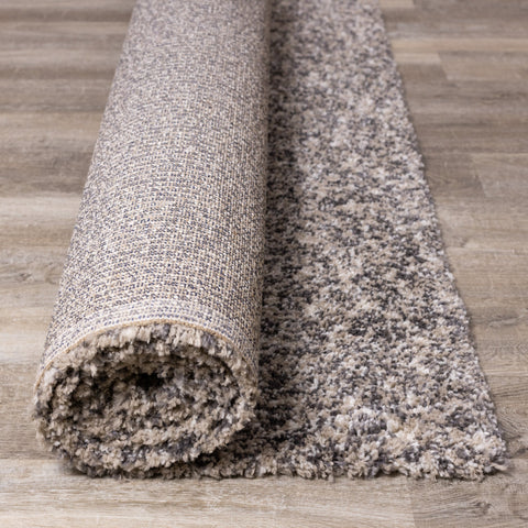 Maroq Beige Grey Cream Tonal Solid Rug by Kalora Interiors