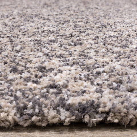 Maroq Beige Grey Cream Tonal Solid Rug by Kalora Interiors