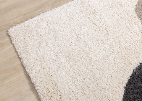 Maroq Cream Taupe Brown Three Stone Rug by Kalora Interiors