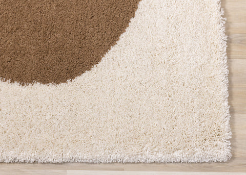 Maroq Cream Taupe Brown Three Stone Rug by Kalora Interiors