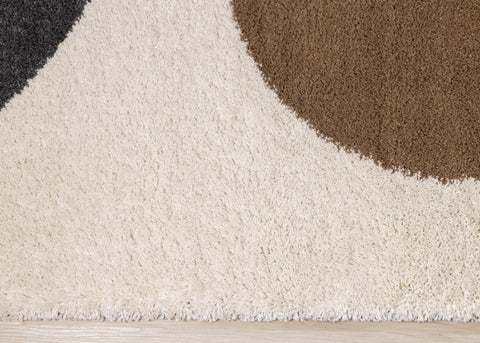 Maroq Cream Taupe Brown Three Stone Rug by Kalora Interiors