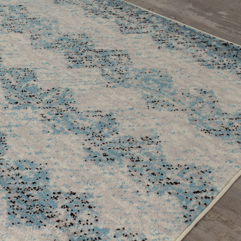Meridian 8738_0252 Blue Grey Chevron Area Rug by Novelle Home