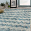Meridian 8738_0252 Blue Grey Chevron Area Rug by Novelle Home