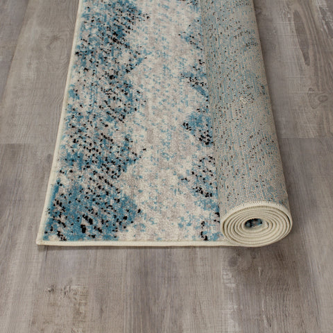 Meridian 8738_0252 Blue Grey Chevron Area Rug by Novelle Home
