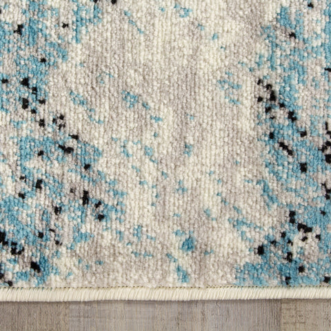Meridian 8738_0252 Blue Grey Chevron Area Rug by Novelle Home