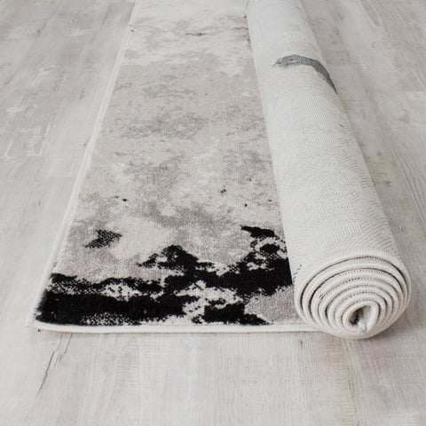 Meridian A006_0727 Grey Pebbles Distressed Area Rug by Novelle Home