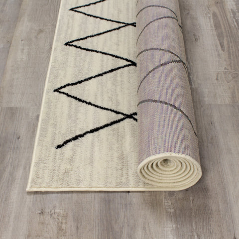 Meridian A191_0282 Pen-Drawn Trellis Lines Area Rug by Novelle Home