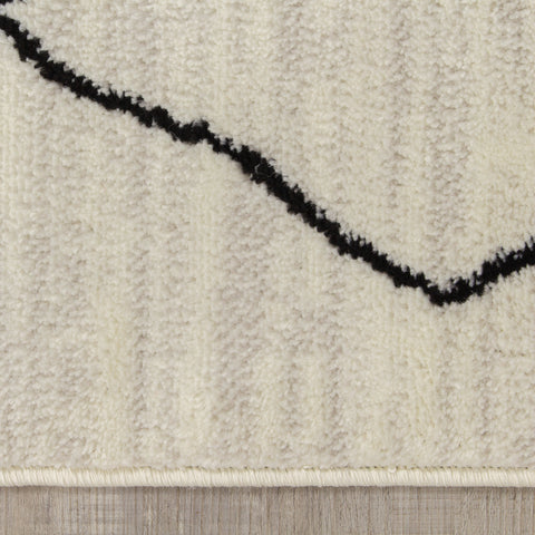 Meridian A191_0282 Pen-Drawn Trellis Lines Area Rug by Novelle Home