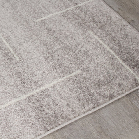 Meridian A607_0737 Grey Parallel and Perpendicular Lines Area Rug by Novelle Home