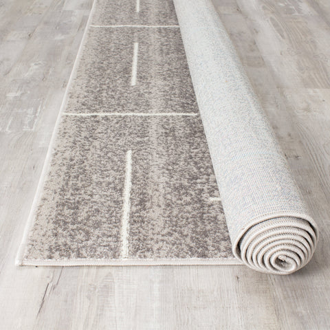 Meridian A607_0737 Grey Parallel and Perpendicular Lines Area Rug by Novelle Home