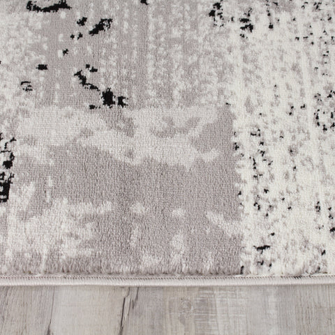 Meridian A608_0373 Grey Distressed Rectangles Area Rug by Novelle Home