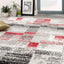 Meridian A608_0767 Red Distressed Rectangles Area Rug by Novelle Home