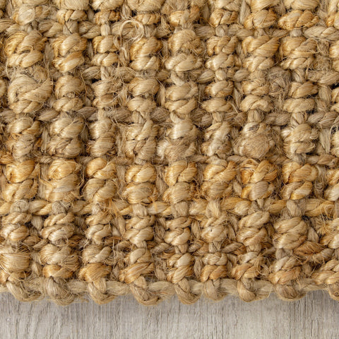 Natural Handmade Chunky Boucle Area Rug by Kalora Interiors