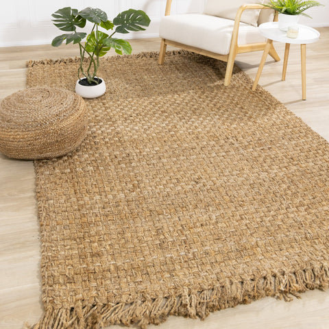 Natural Handmade Basketweave Area Rug by Kalora Interiors