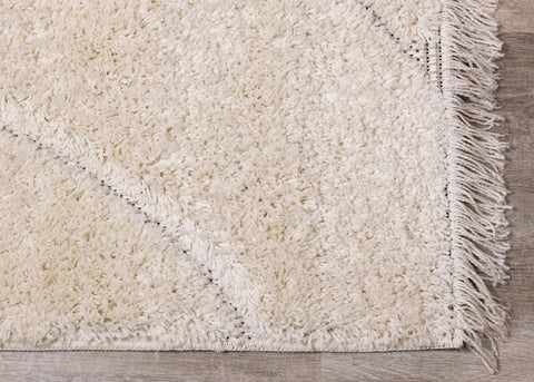 Novato Cream Curves Shag Rug by Kalora Interiors