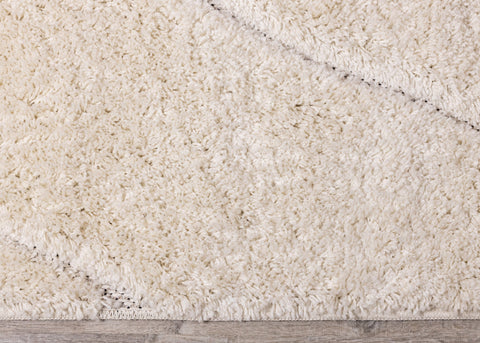 Novato Cream Curves Shag Rug by Kalora Interiors