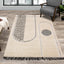 Novato Cream Black Geometric Modern Rug by Kalora Interiors