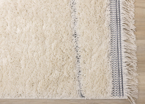 Novato Cream Grey Asymmetrical Lines Rug by Kalora Interiors