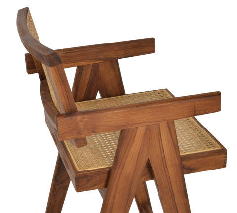 Pierre J Stool Teak Full Wicker by sohoConcept