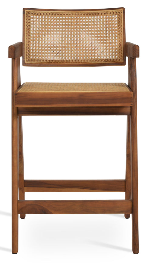 Pierre J Stool Teak Full Wicker by sohoConcept