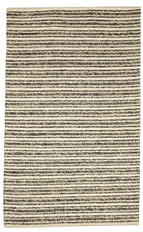 Aspen Hand Knotted Wool Grey Ivory Stripe Area Rug By Viana Inc