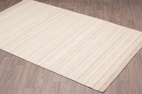 Prague PRA-BGE Hand Made Reversible Wool N Beige white Area Rug By Viana Inc