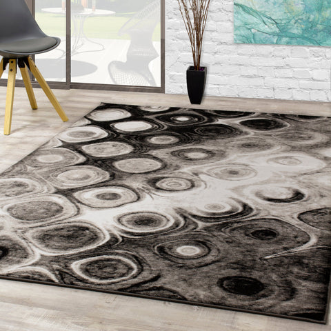 Paladin 3093_25 Grey Black Shell Shimmer Area Rug by Novelle Home