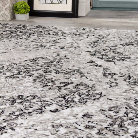 Paladin 3346_21 Elegant Distressed Damask Area Rug by Novelle Home