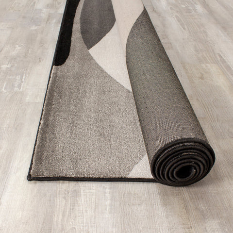 Paladin 3597_58 Grey Black Overlay Twists Area Rug by Novelle Home
