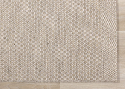 Peak Beige Small Crosshatch Geometric Rug by Kalora Interiors