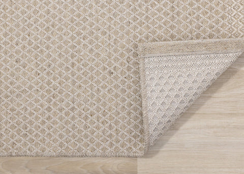 Peak Beige Small Crosshatch Geometric Rug by Kalora Interiors