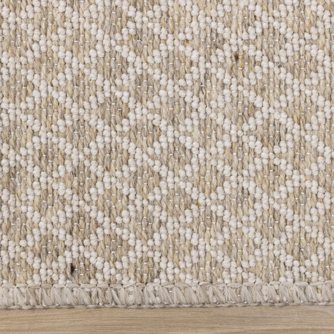 Peak Beige Small Crosshatch Geometric Rug by Kalora Interiors