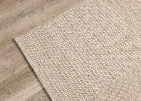 Peak Beige Variegated Texture Block Wool Rug by Kalora Interiors