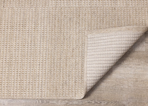 Peak Beige Variegated Texture Block Wool Rug by Kalora Interiors
