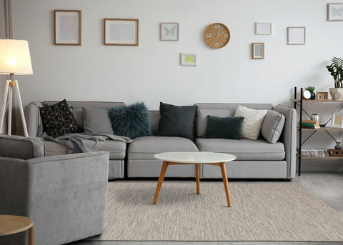 Peak Grey Textured Wool Rug by Kalora Interiors
