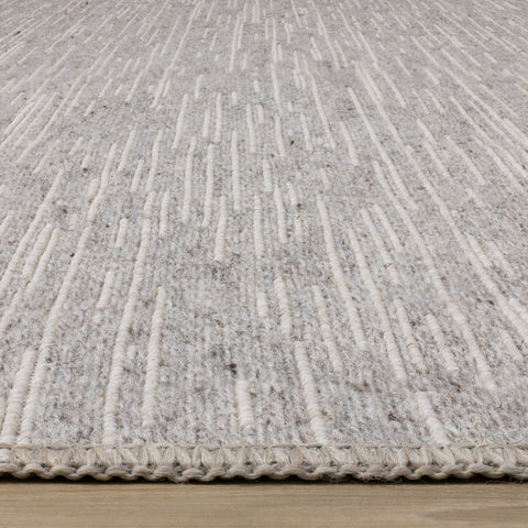 Peak Grey Textured Wool Rug by Kalora Interiors